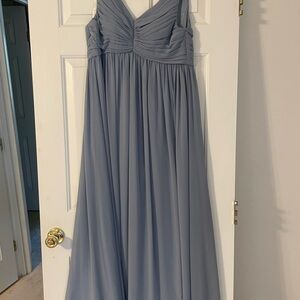 Azazie Light Blue Pleated Dress